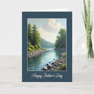Teal Framed Fathers Day Scene Card