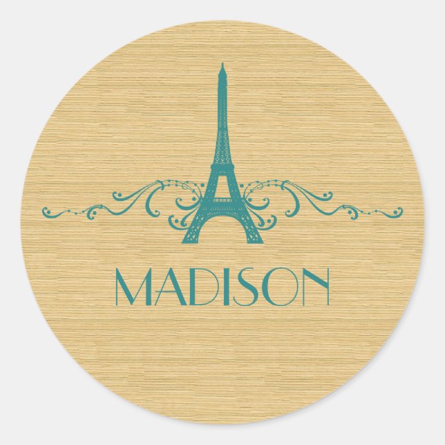 Teal French Flourish Stickers (Front)