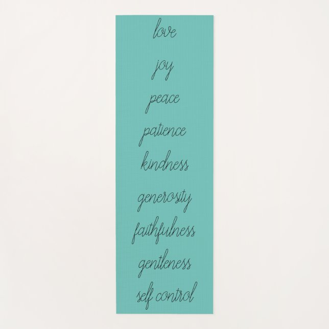 Teal Fruit of the Spirit  Yoga Mat (Front)
