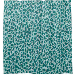 Teal Fusion Shower Curtain