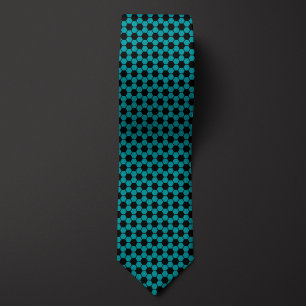 Teal Futbol Soccer Ball Pattern Tie