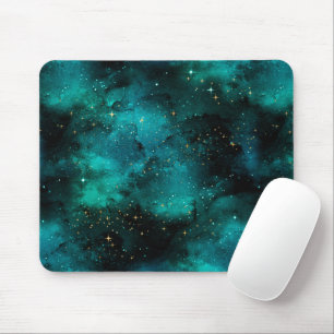 Teal Galaxy Series Design 1 Mouse Mat