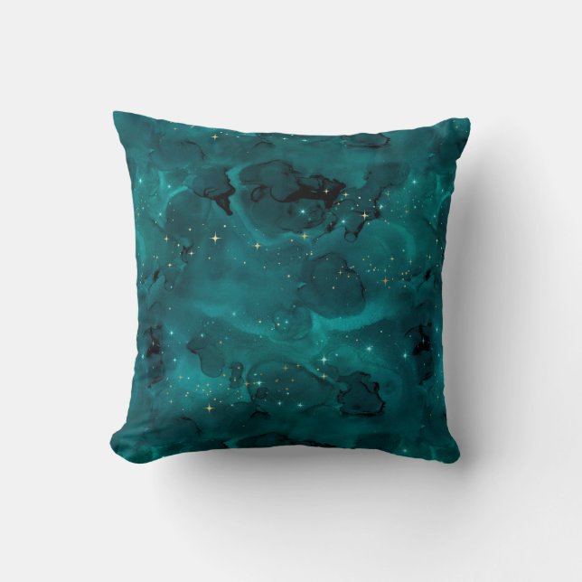 Teal Galaxy Series Design 2   Cushion (Front)