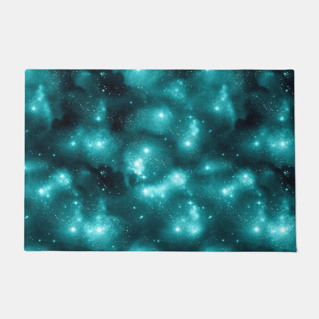 Teal Galaxy Series Design 3 Doormat (Front)