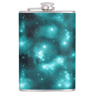 Teal Galaxy Series Design 3 Hip Flask