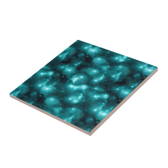 Teal Galaxy Series Design 3  Tile (Side)