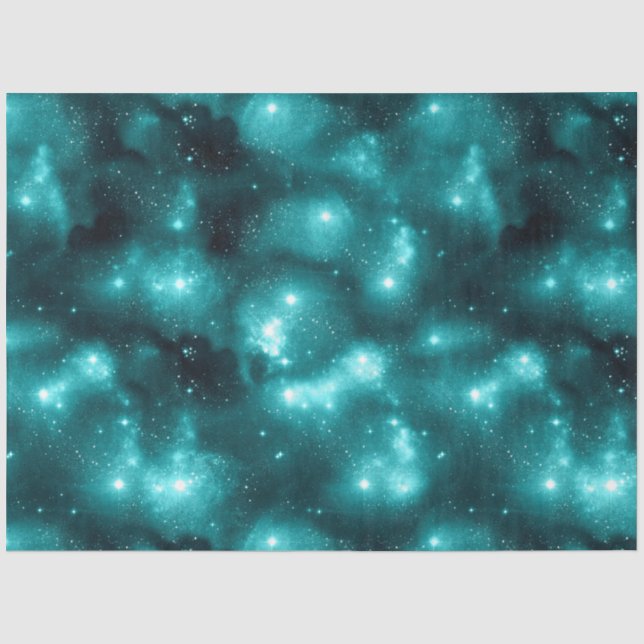 Teal Galaxy Series Design 3 Tissue Paper (Front)
