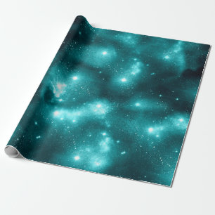 Teal Galaxy Series Design 3 Wrapping Paper