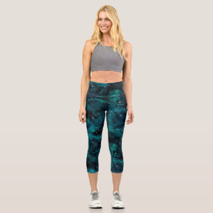 Teal Galaxy Series Design 4   Capri Leggings