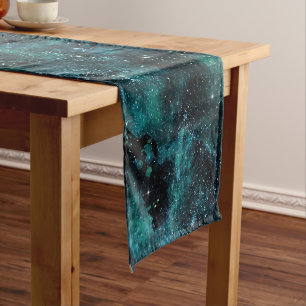 Teal Galaxy Series Design 4  Medium Table Runner