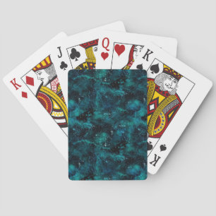 Teal Galaxy Series Design 4 Playing Cards