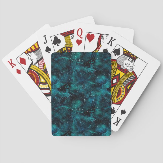 Teal Galaxy Series Design 4  Playing Cards (Back)