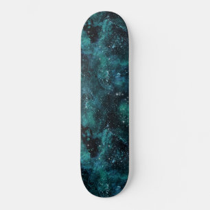Teal Galaxy Series Design 4 Skateboard