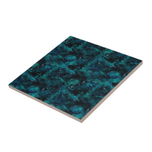 Teal Galaxy Series Design 4 Tile