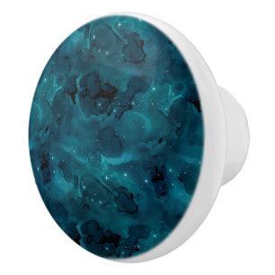 Teal Galaxy Series Design 5  Ceramic Knob