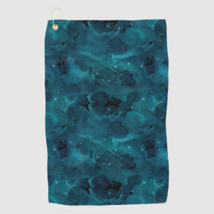 Teal Galaxy Series Design 5 Golf Towel