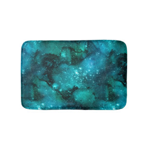 Teal Galaxy Series Design 6 Bath Mat