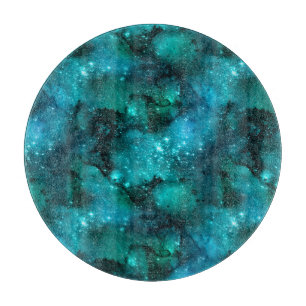 Teal Galaxy Series Design 6 Cutting Board