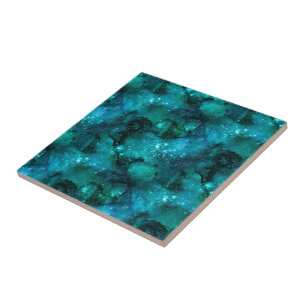 Teal Galaxy Series Design 6  Tile