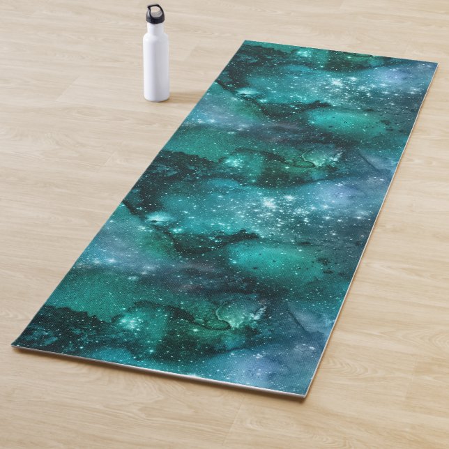 Teal Galaxy Series Design 6  Yoga Mat (In Situ)