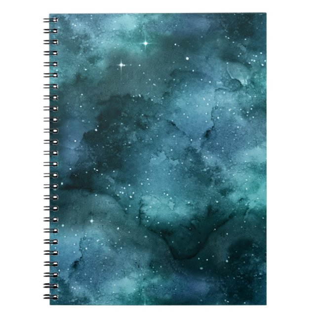 Teal Galaxy Series Design 7 Notebook (Front)