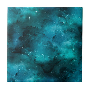 Teal Galaxy Series Design 7 Tile