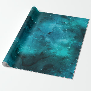 Teal Galaxy Series Design 7 Wrapping Paper