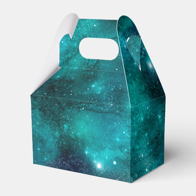 Teal Galaxy Series Design 8 Favour Box (Front Side)