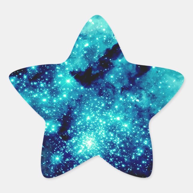 Teal Galaxy Star Sticker (Front)