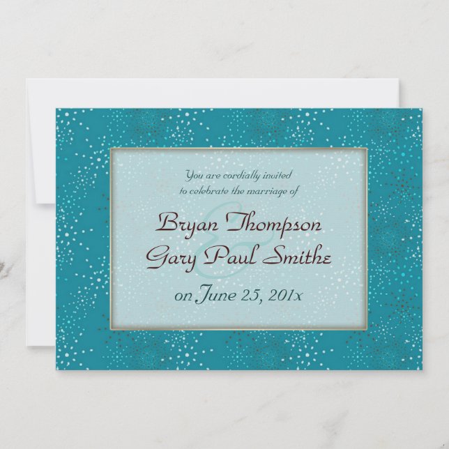 Teal Galaxy WEDDING invitation (Front)