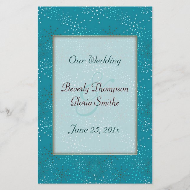 Teal Galaxy WEDDING program (Front)