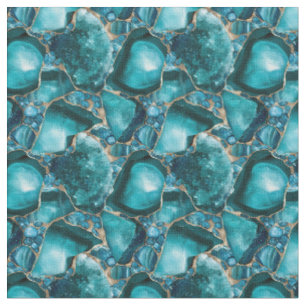 Teal Gemstones Fabric