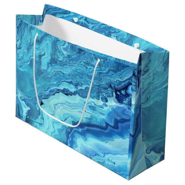 Teal Geode Large Gift Bag (Front Angled)