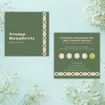 Teal Geometric Loyalty Punch Card