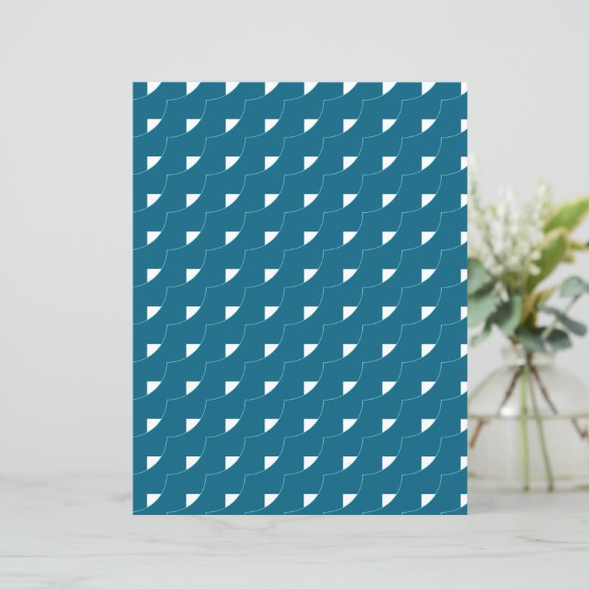 Teal Geometric Scrapbook Paper (Standing Front)