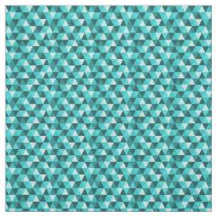 Teal Geometric Triangles Pattern Fabric
