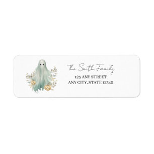 Teal Ghost   Halloween Return Address Labels