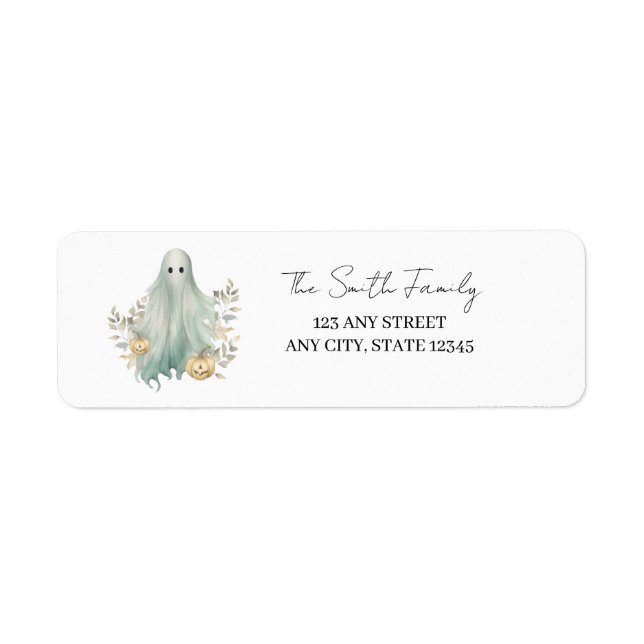 Teal Ghost | Halloween Return Address Labels  (Front)