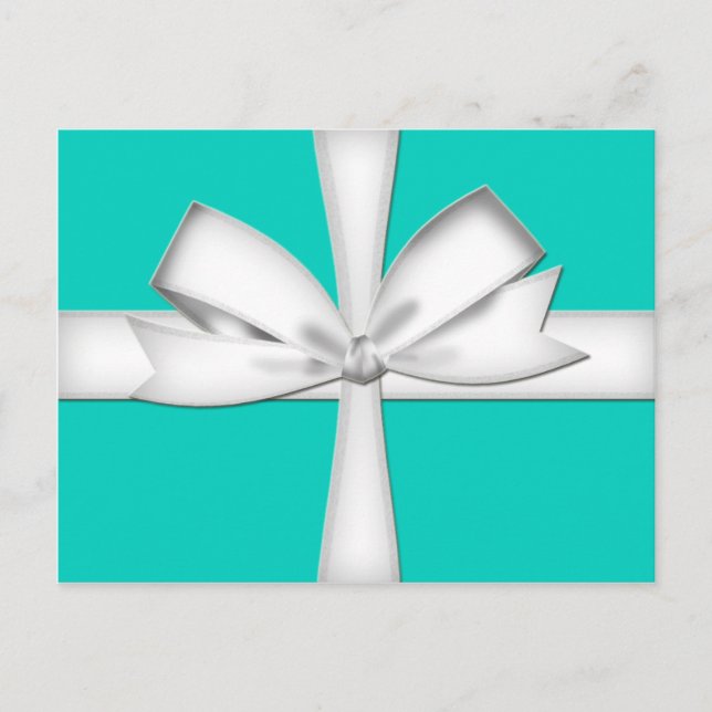 Teal Gift Card with Bow Postcard (Front)