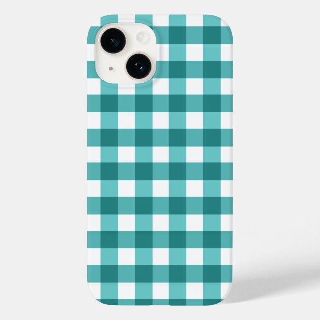 Teal gingham Case-Mate iPhone case (Back)