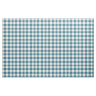 Teal Gingham Pattern Fabric