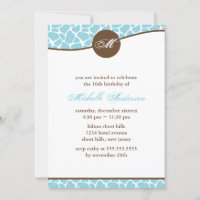 Teal Giraffe Print Birthday