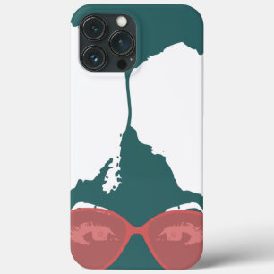 teal Girl with Afro with Pink Sunglasses iPhone 13 Pro Max Case
