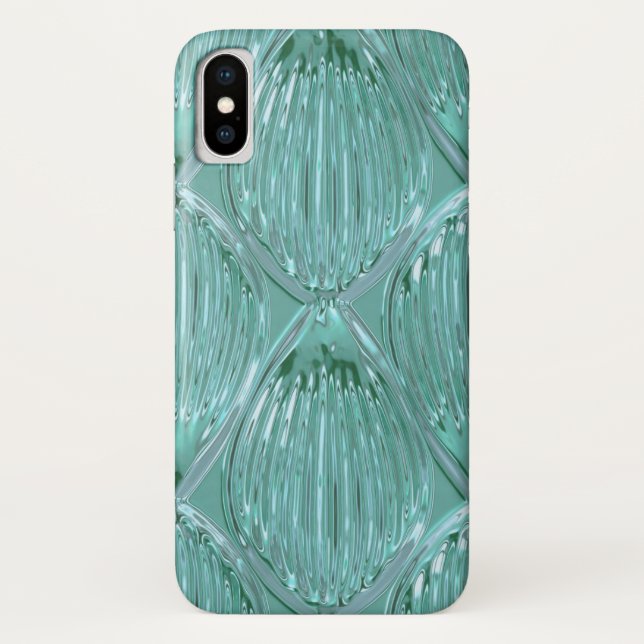 Teal glass look abstract art pattern  Case-Mate iPhone case (Back)