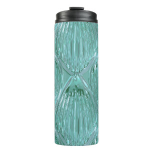 Teal glass look abstract art pattern elegant thermal tumbler
