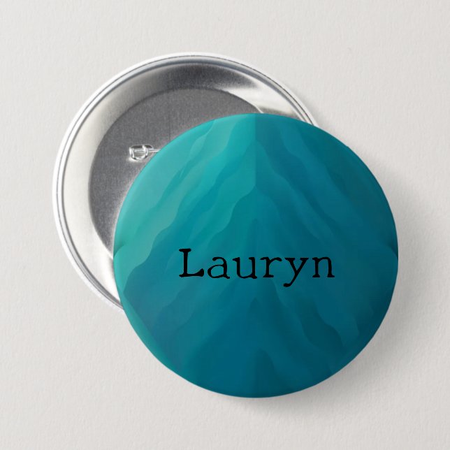 Teal glass texture 7.5 cm round badge (Front & Back)