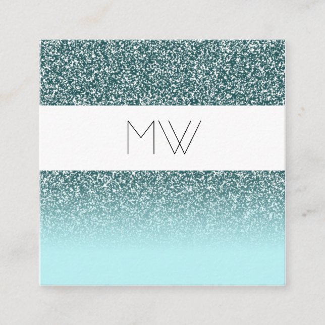 Teal Glitter Business Card (Front)