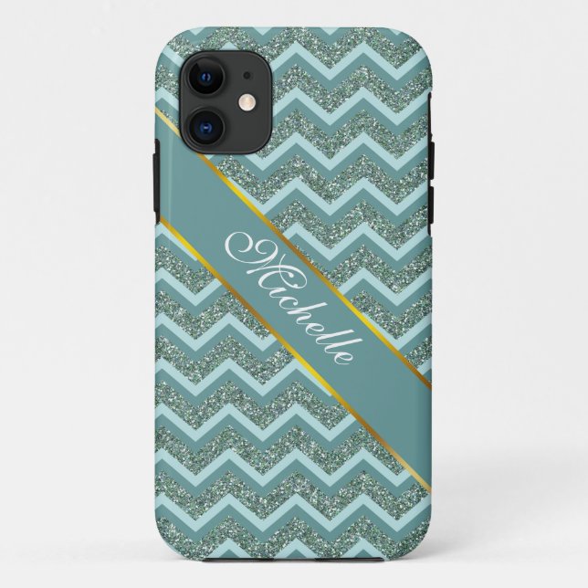 Teal Glitter Case-Mate iPhone Case (Back)