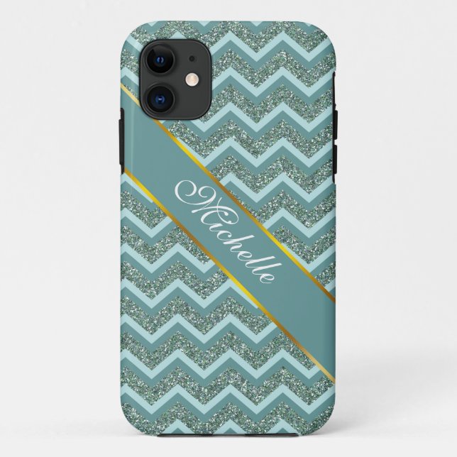 Teal Glitter Case-Mate iPhone Case (Back)