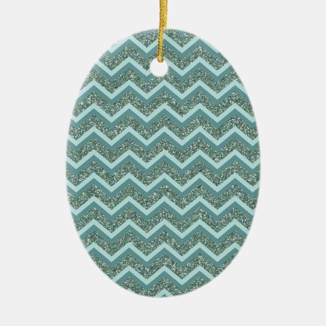 Teal Glitter Ceramic Tree Decoration (Front)